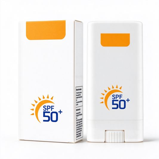 忙しい日の外出前に、手軽に紫外線対策を。SPF50+ 日焼け止めスティック｜太陽のようなオレンジと清潔感のあるホワイトで彩る、毎日のUVケア習慣